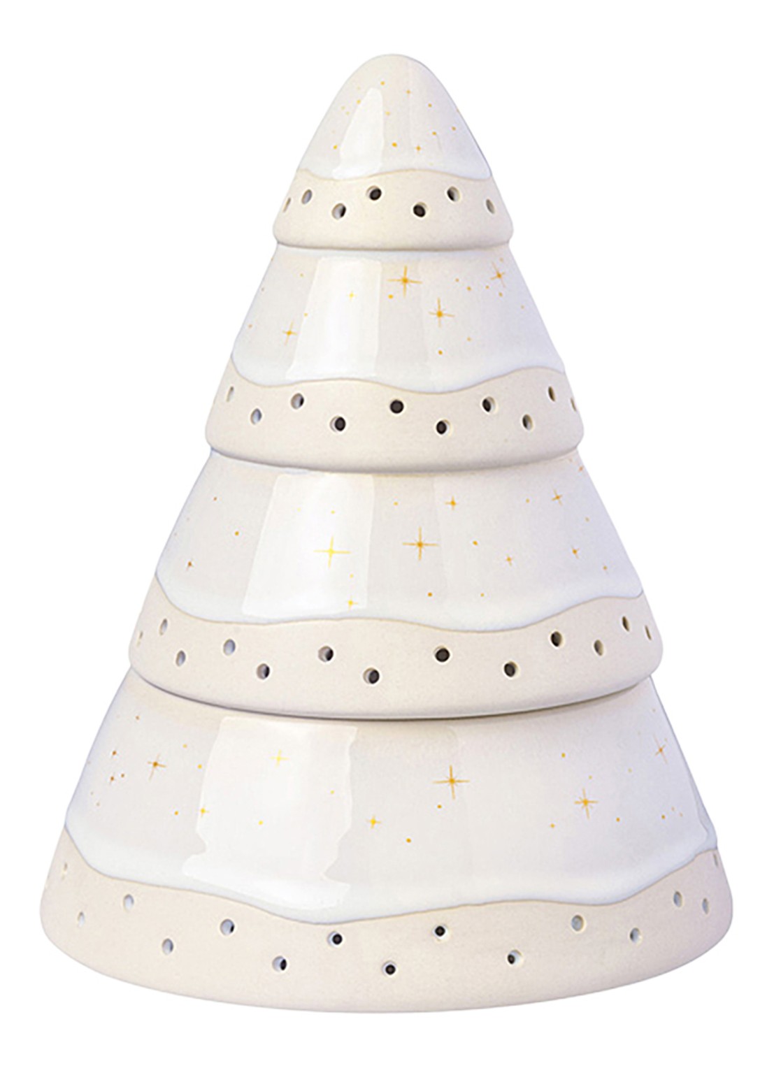 Villeroy & Boch Winter Glow waxinelichthouder 18 cm - voorkant 3 beige