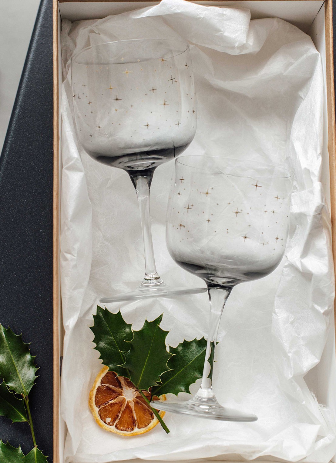 Villeroy & Boch Winter Glow witte wijnglas 27 cl set van 2 - achterkant lichtgrijs