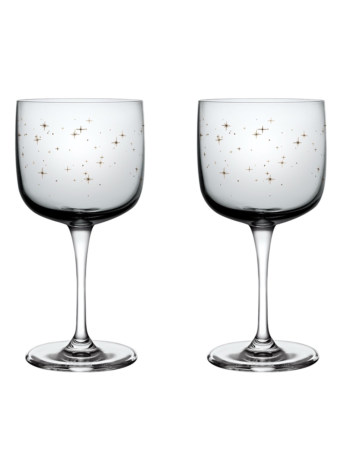 Villeroy & Boch Winter Glow witte wijnglas 27 cl set van 2 - voorkant 4 lichtgrijs