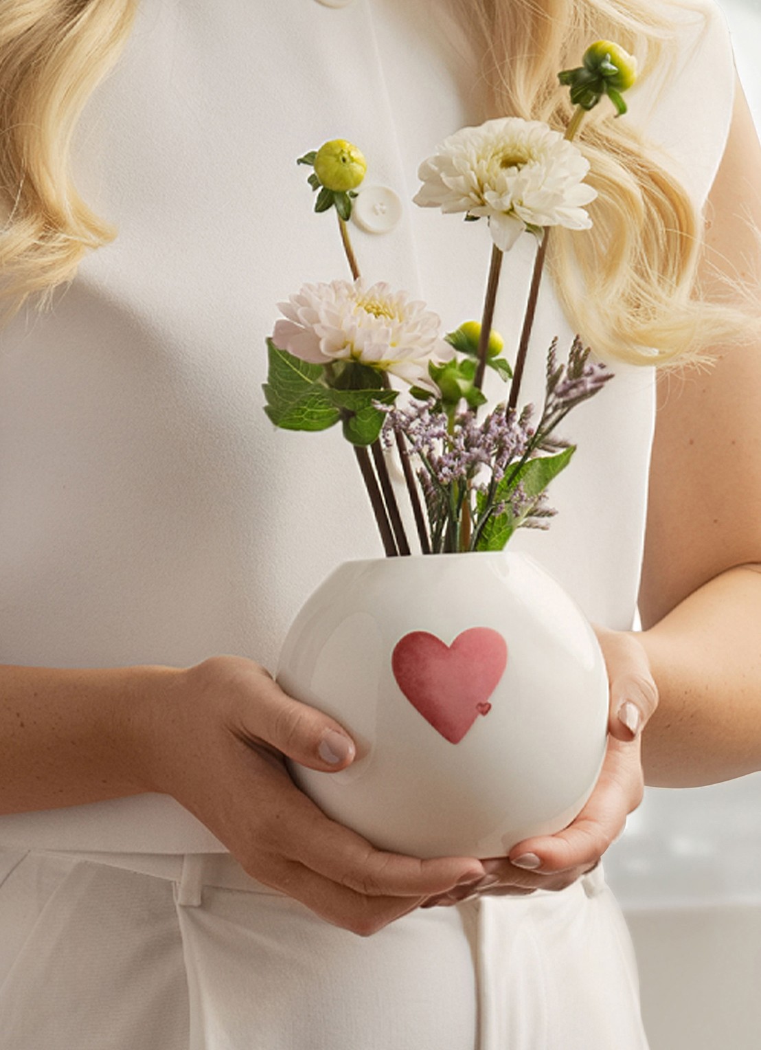 Villeroy & Boch With Love vaas 13 cm - voorkant 2 wit