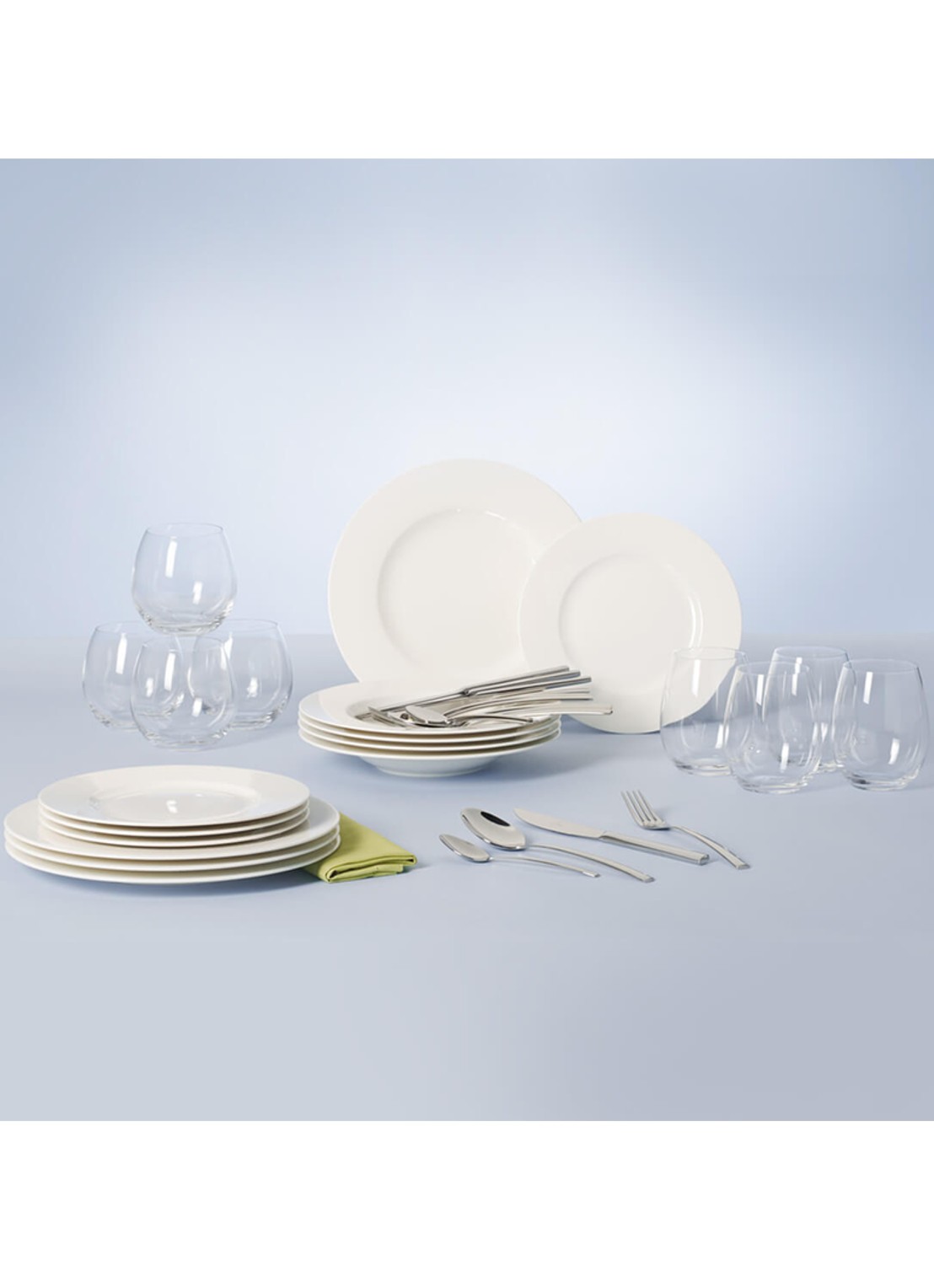 Villeroy & Boch Wonderful World serviesset 36-delig - voorkant 2 gebroken wit