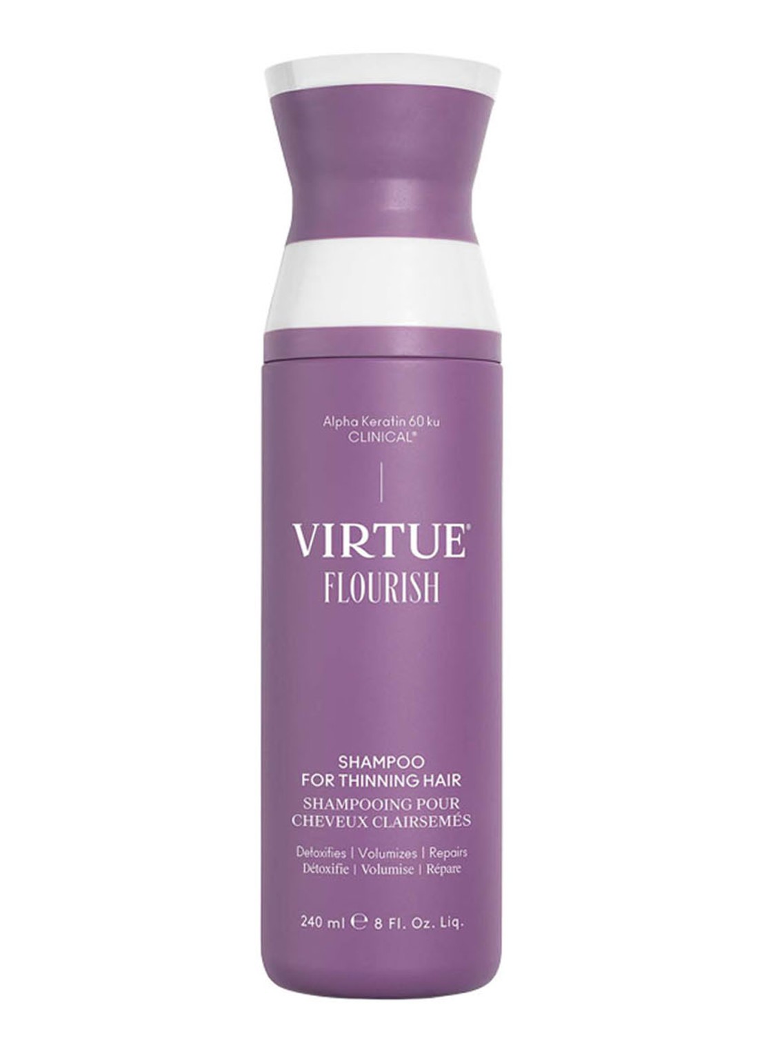 Virtue Flourish Shampoo Purple - shampoo voor fijn haar - voorkant 5 undefined