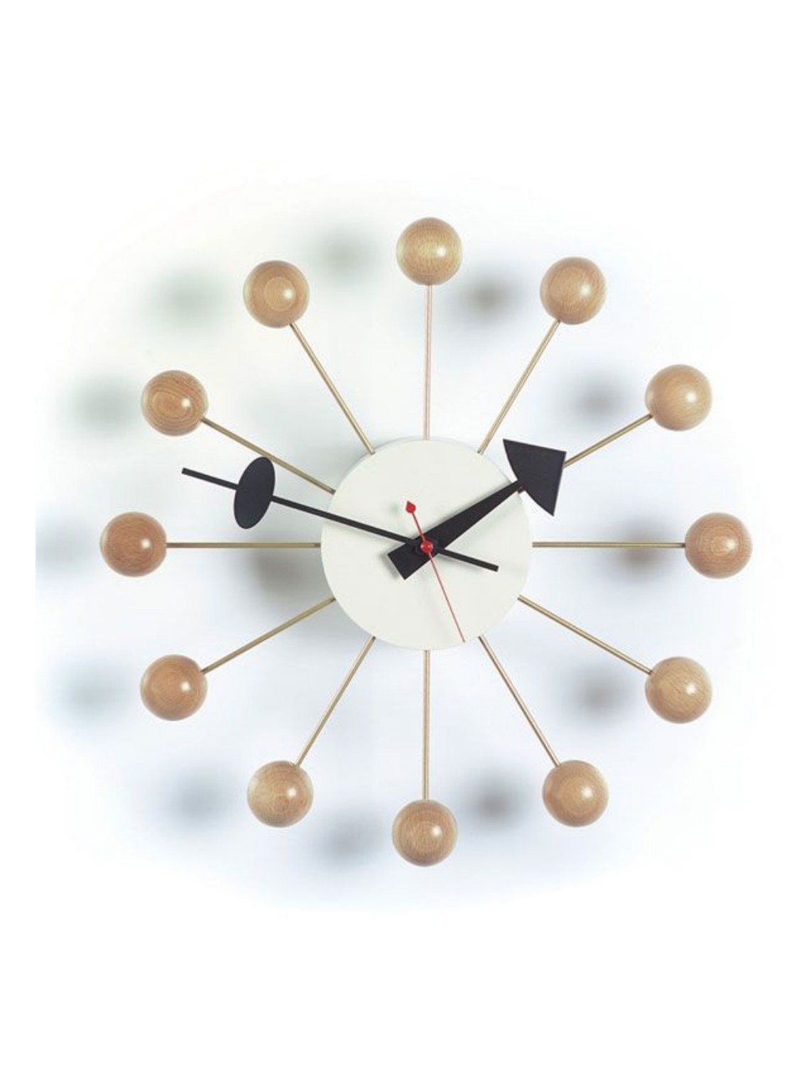 Vitra Ball Clock klok Ø33 cm - voorkant beige
