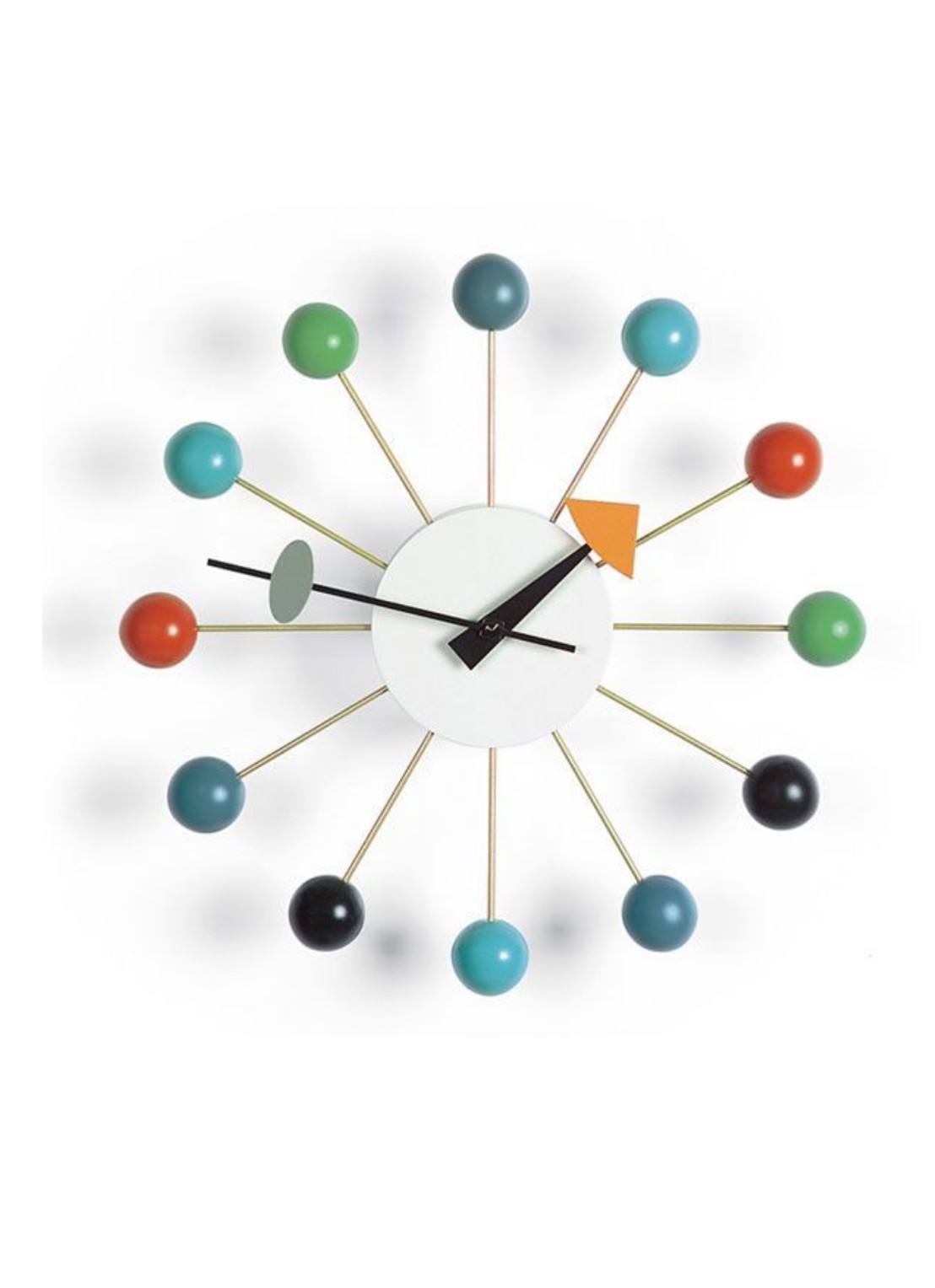 Vitra Ball Clock klok Ø33 cm - voorkant multicolor