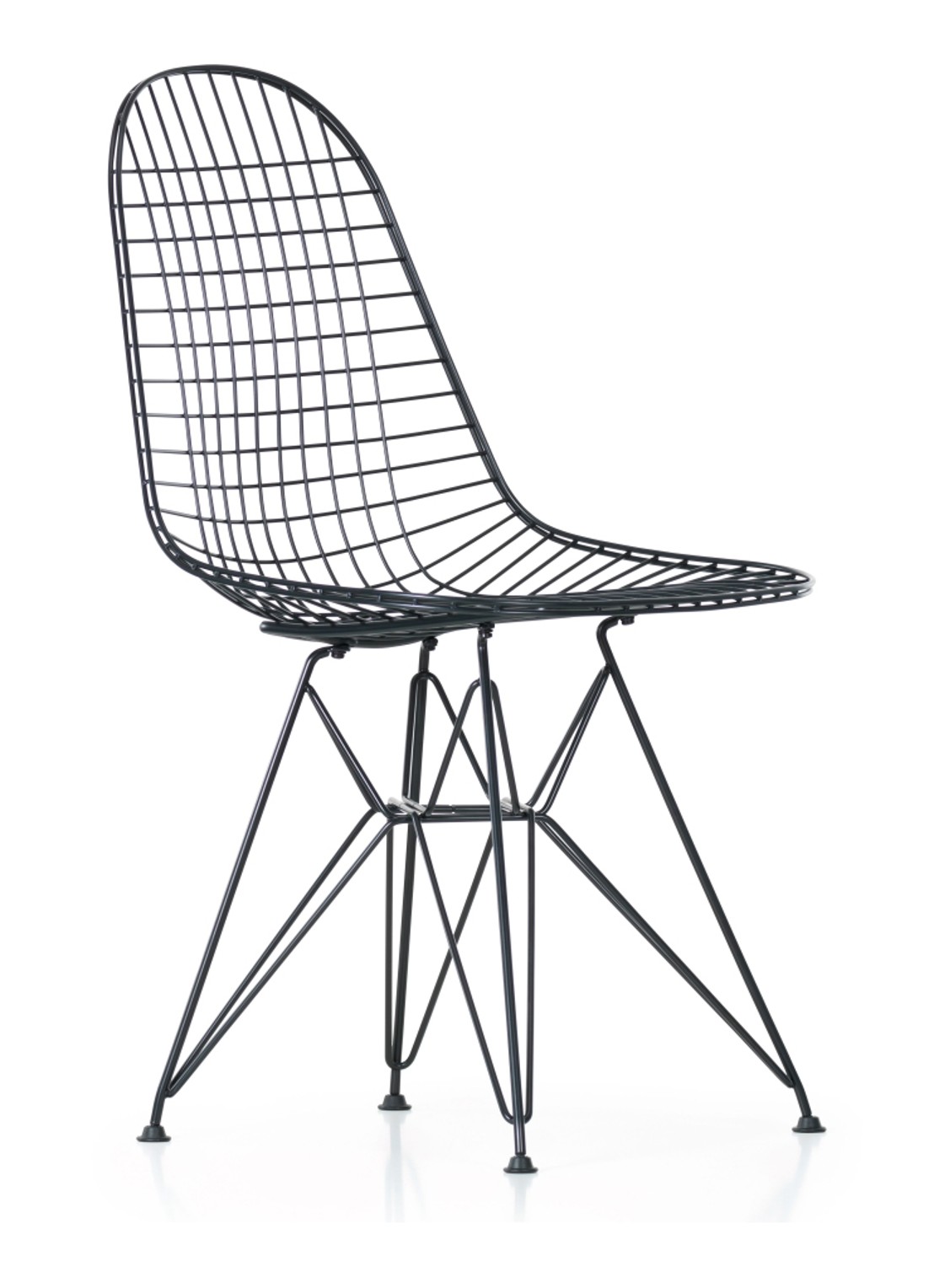 Vitra Eames Wire Chair DKR stoel - voorkant zwart