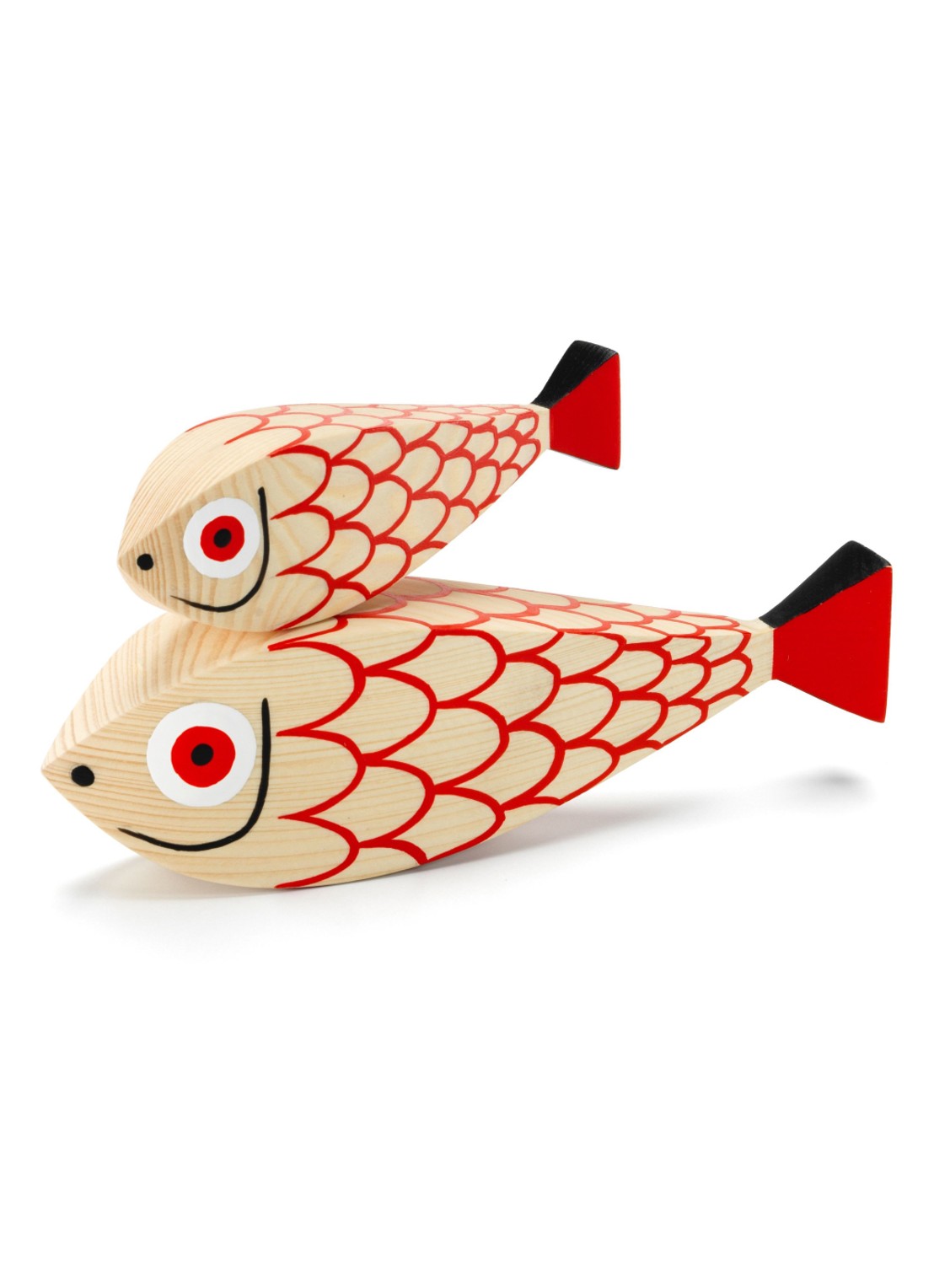 Vitra Wooden Dolls Fishes ornament 5 cm  - voorkant rood