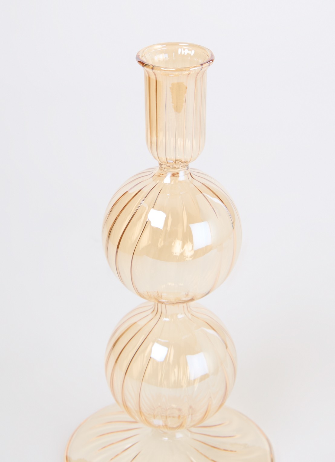 Vondels 2 Bubbles kandelaar 19 cm - voorkant 2 abrikoos