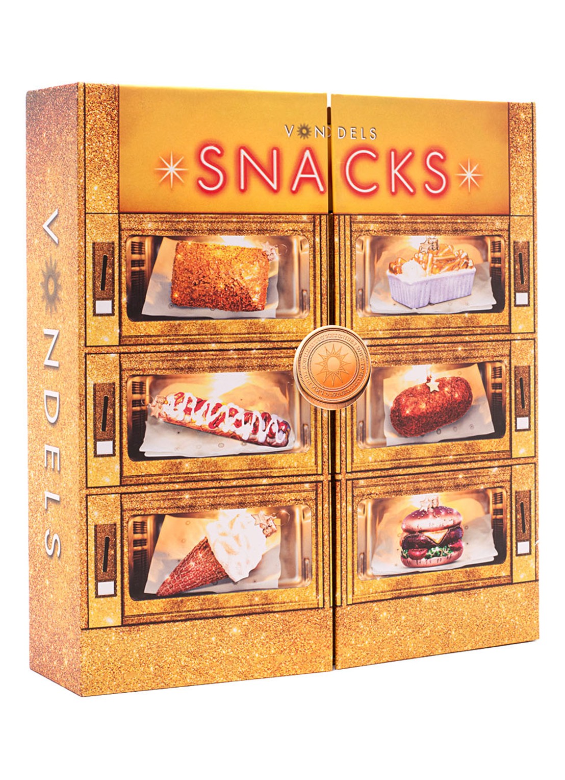 Vondels Adventskalender Snackbox kersthanger set van 6 - detail 3 goud