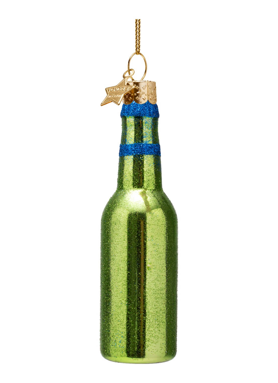 Vondels Alcohol Vrij Bier kersthanger 12,5 cm - achterkant groen