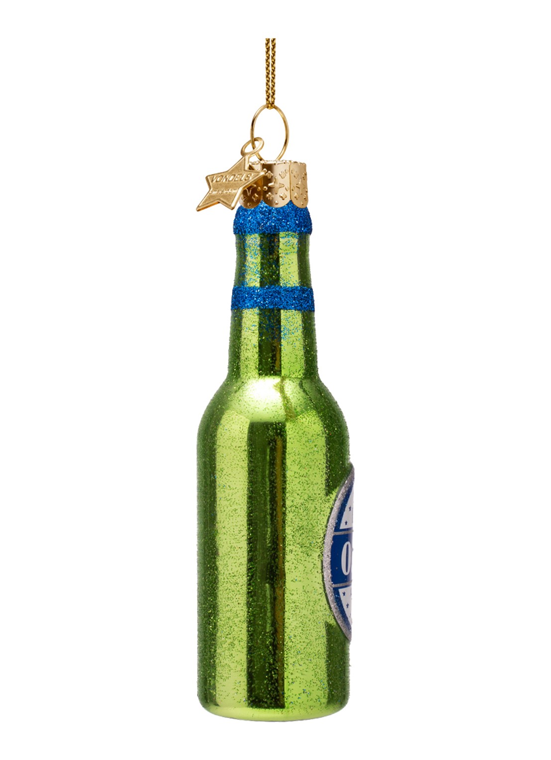 Vondels Alcohol Vrij Bier kersthanger 12,5 cm - detail 2 groen