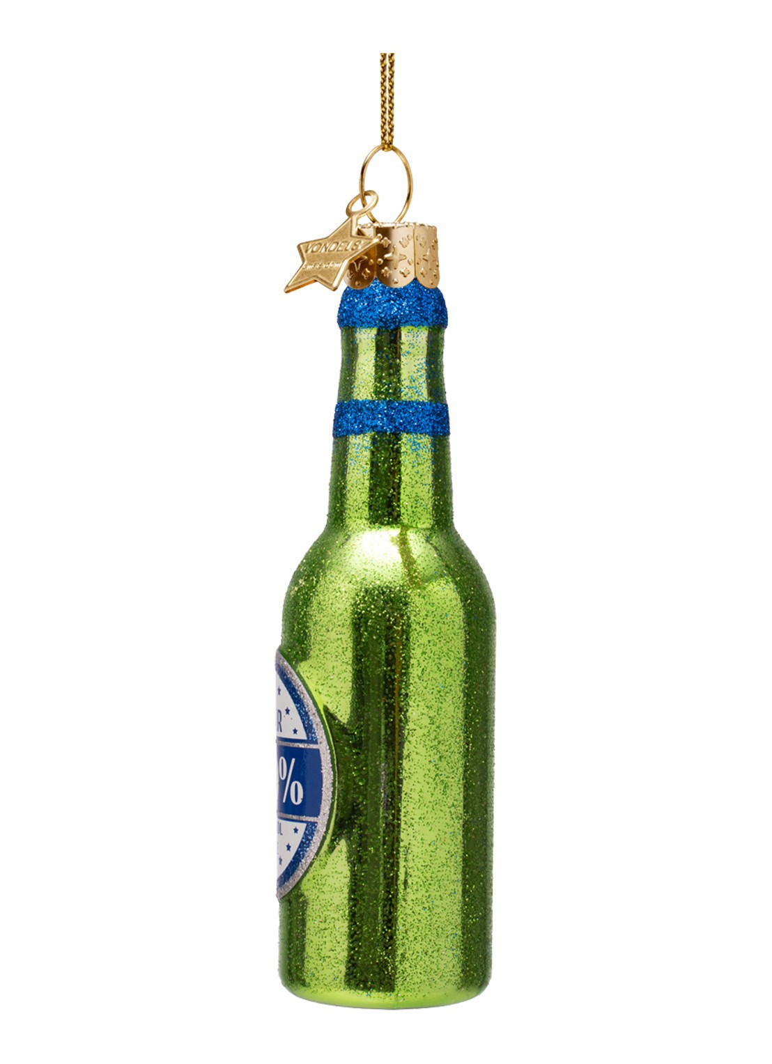 Vondels Alcohol Vrij Bier kersthanger 12,5 cm - voorkant 4 groen