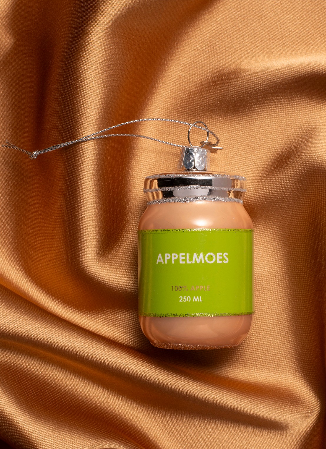 Vondels Appelmoes kersthanger 7,5 cm - voorkant 4 groen
