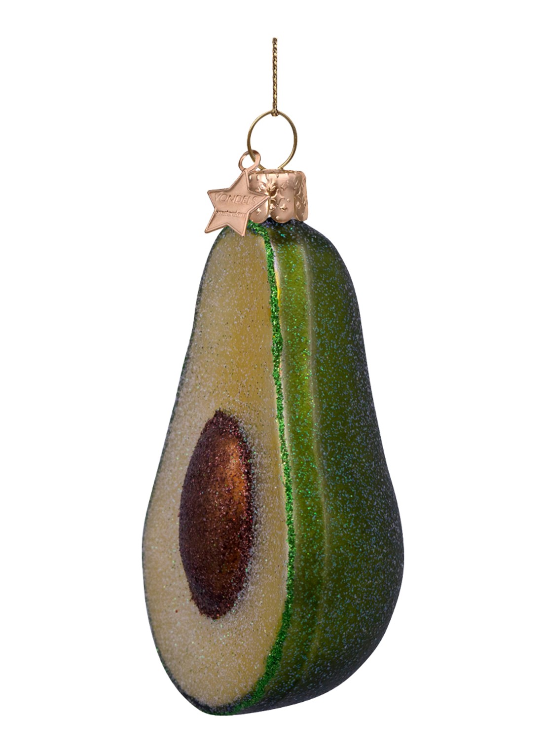 Vondels Avocado kersthanger 9,5 cm - voorkant 2 groen