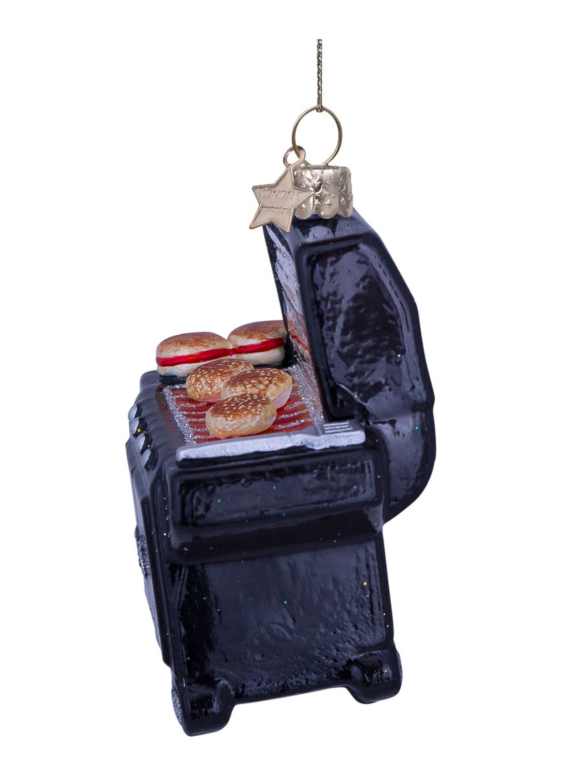 Vondels Barbecue kersthanger 8,5 cm - detail zwart