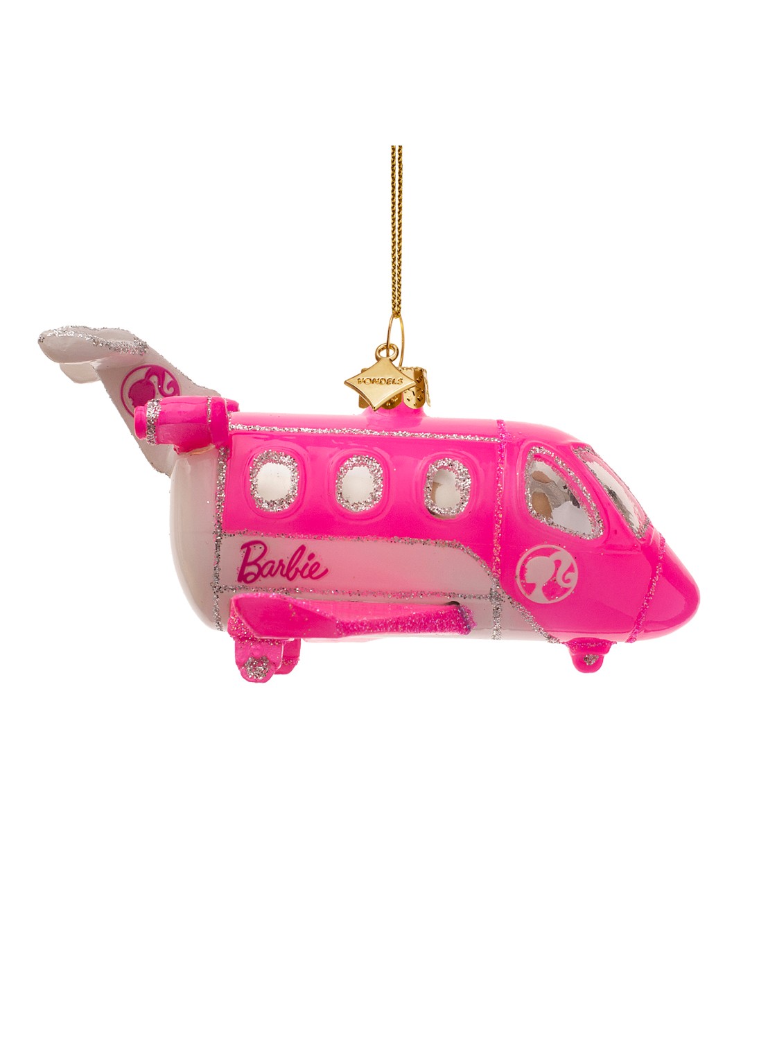 Vondels Barbie Jet kersthanger 5 cm - voorkant 3 roze