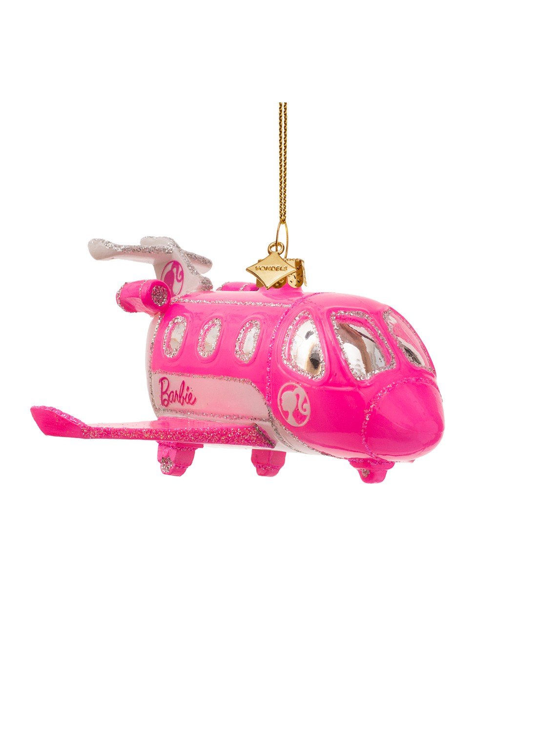 Vondels Barbie Jet kersthanger 5 cm - voorkant 4 roze