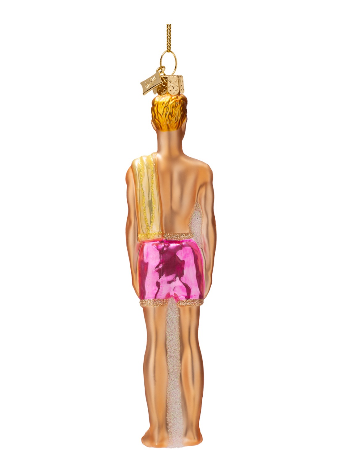 Vondels Barbie Ken Pop kersthanger 16,5 cm - achterkant beige