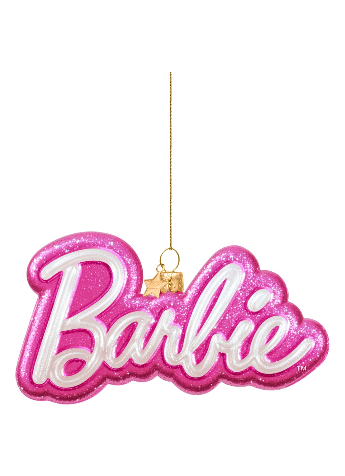 Vondels Barbie Logo kersthanger 5,5 cm - voorkant roze