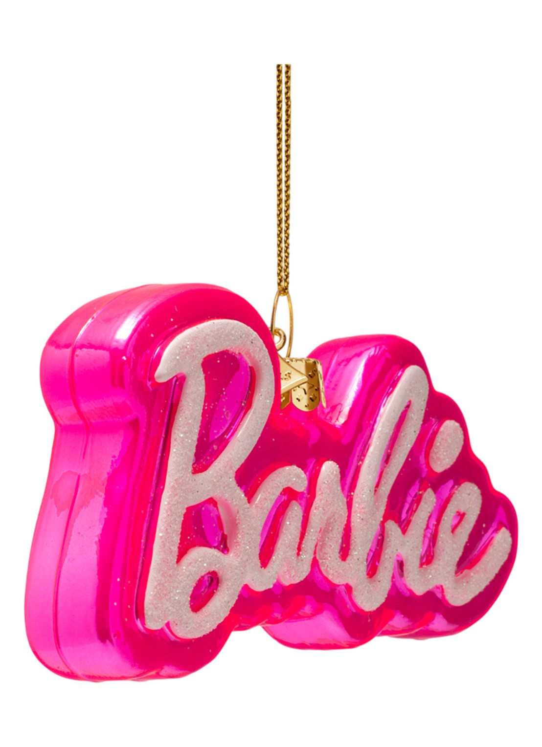 Vondels Barbie Logo kersthanger 5,5 cm - voorkant 2 roze