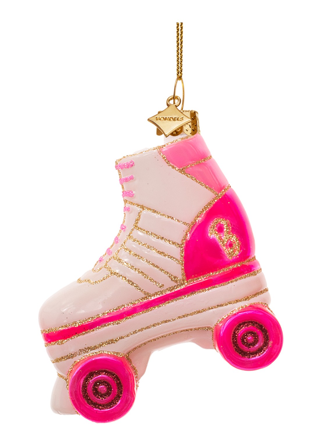 Vondels Barbie rolschaats kersthanger 8 cm - achterkant wit