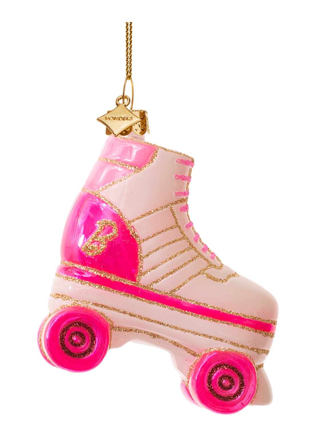 Vondels Barbie rolschaats kersthanger 8 cm - voorkant 3 wit