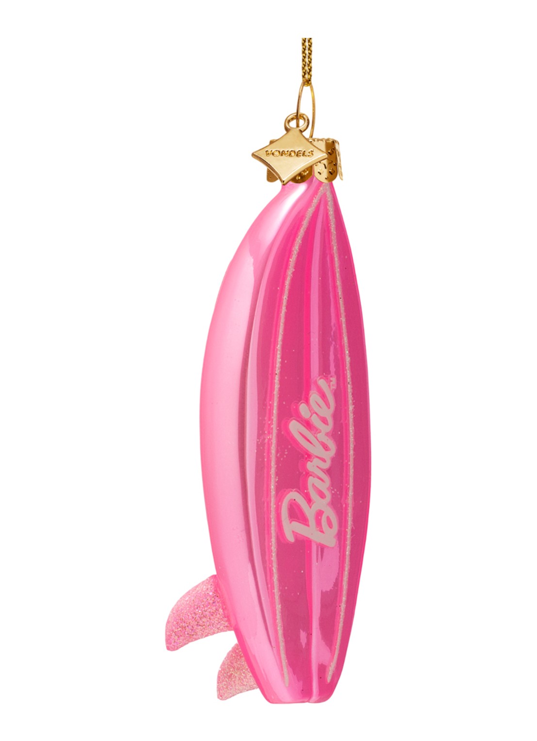 Vondels Barbie Surfboard kersthanger 11 cm - voorkant 4 roze
