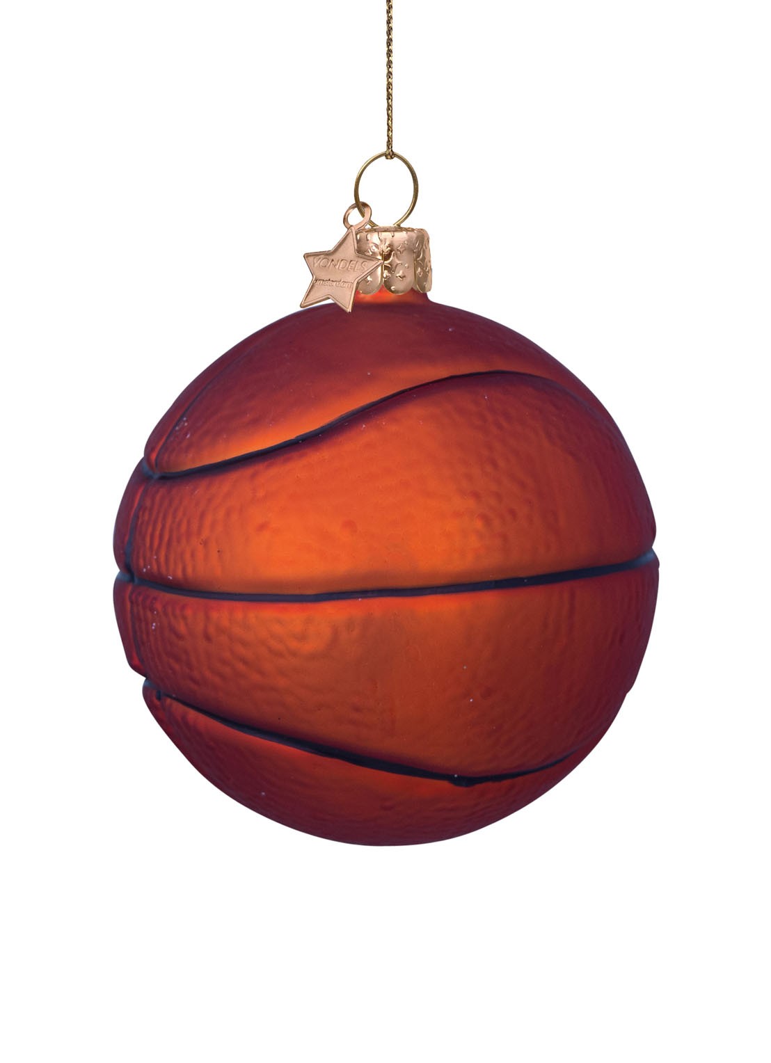Vondels Basketbal kersthanger 7 cm - detail orange