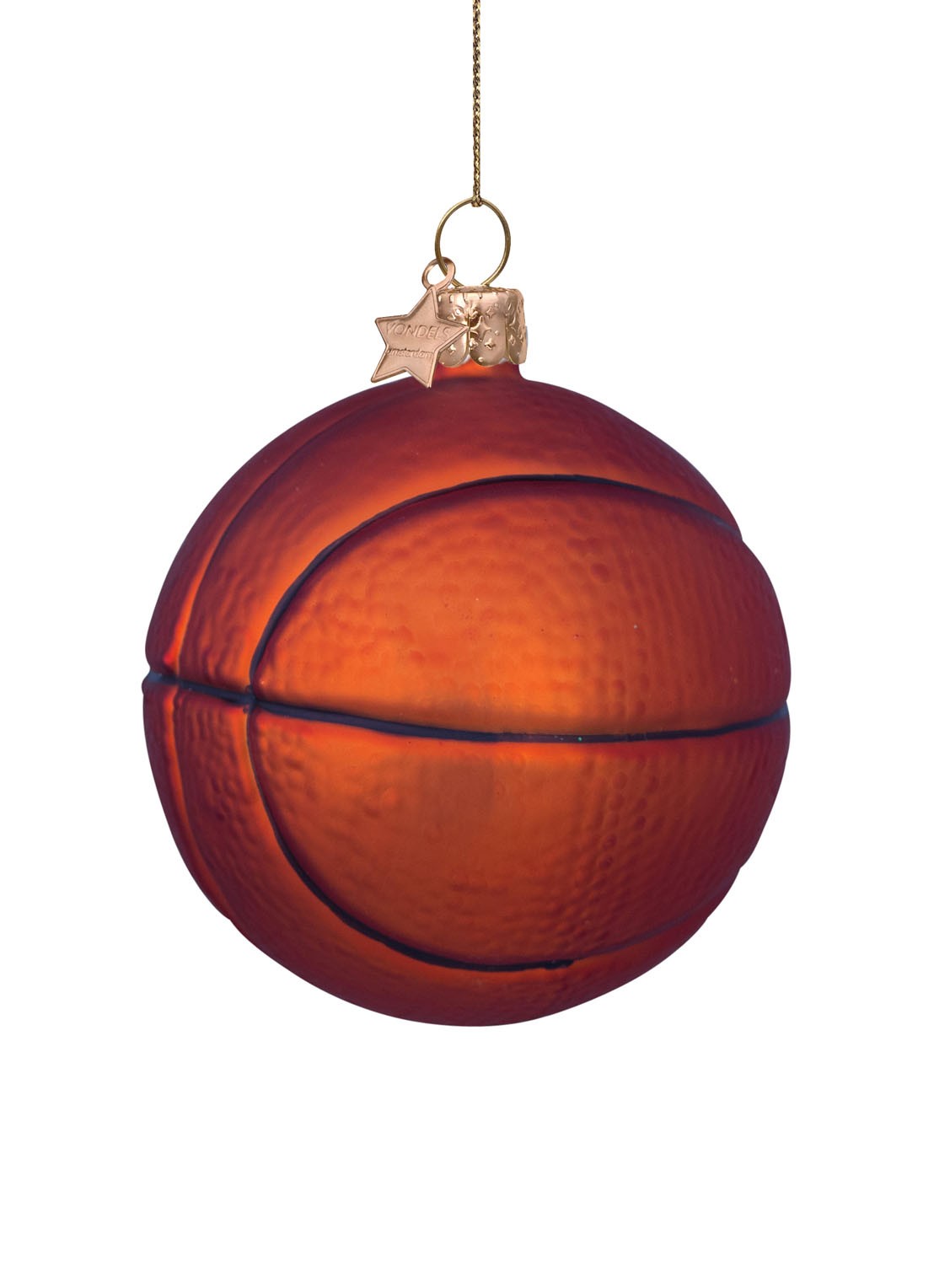 Vondels Basketbal kersthanger 7 cm - detail 2 orange