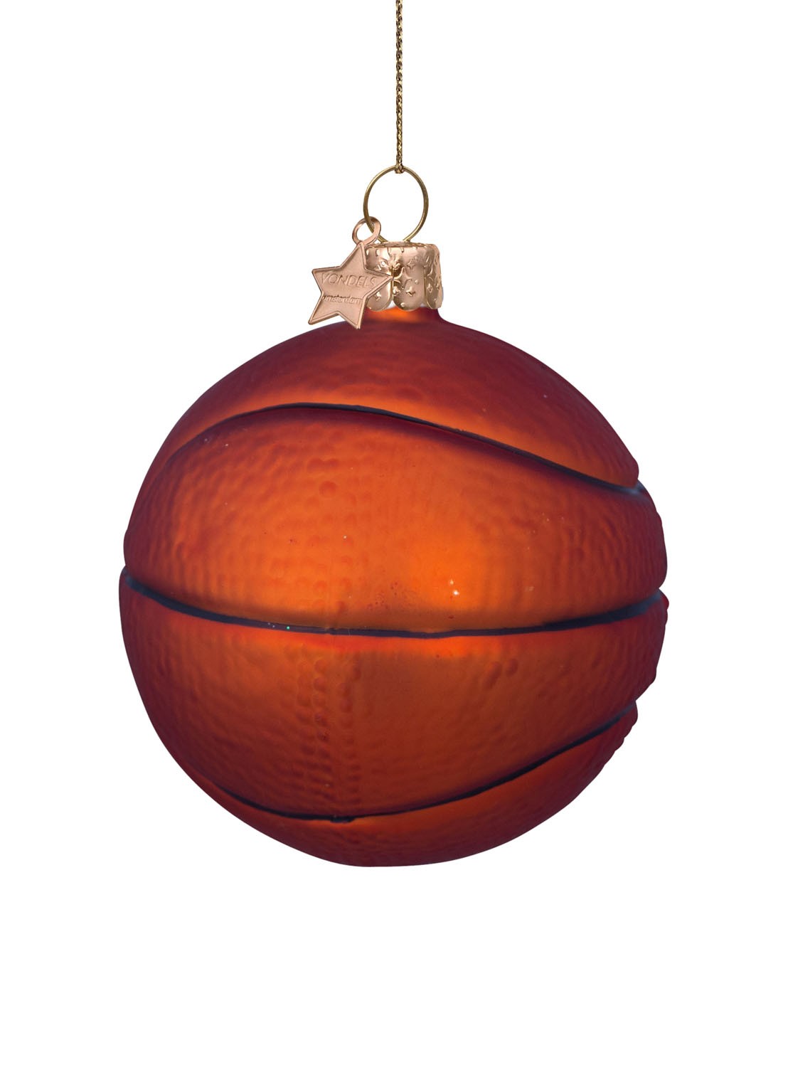 Vondels Basketbal kersthanger 7 cm - detail 3 orange