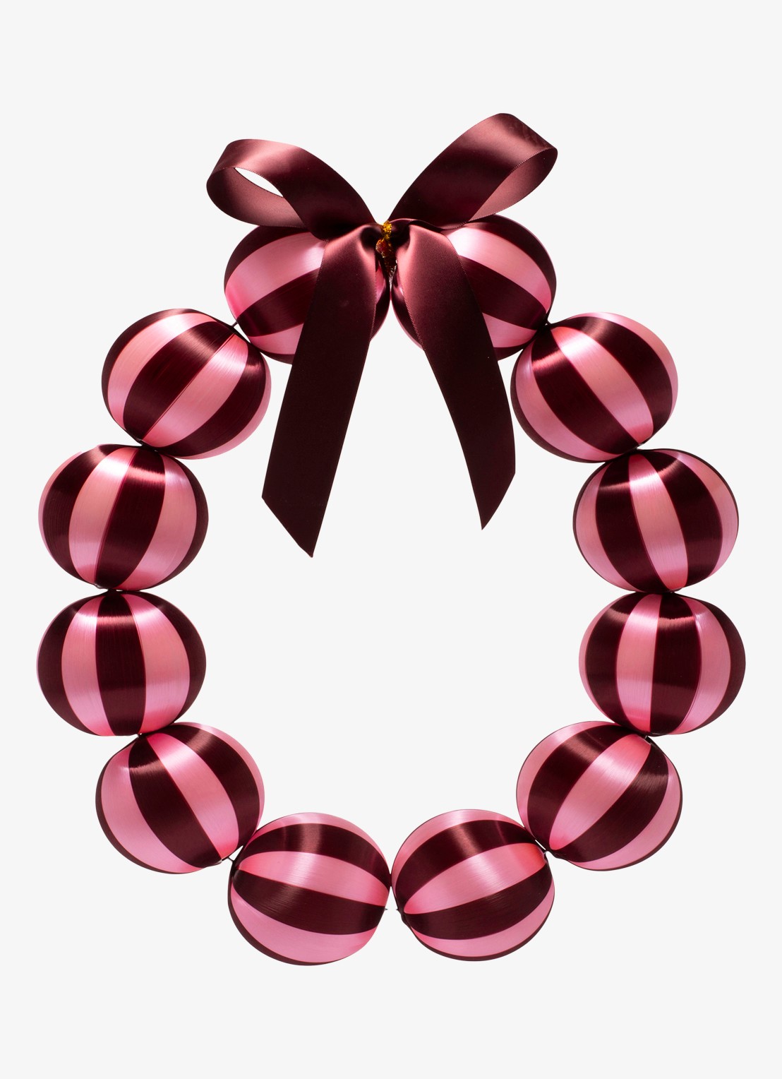 Vondels Bel kerstkrans 26,5 cm - voorkant roze