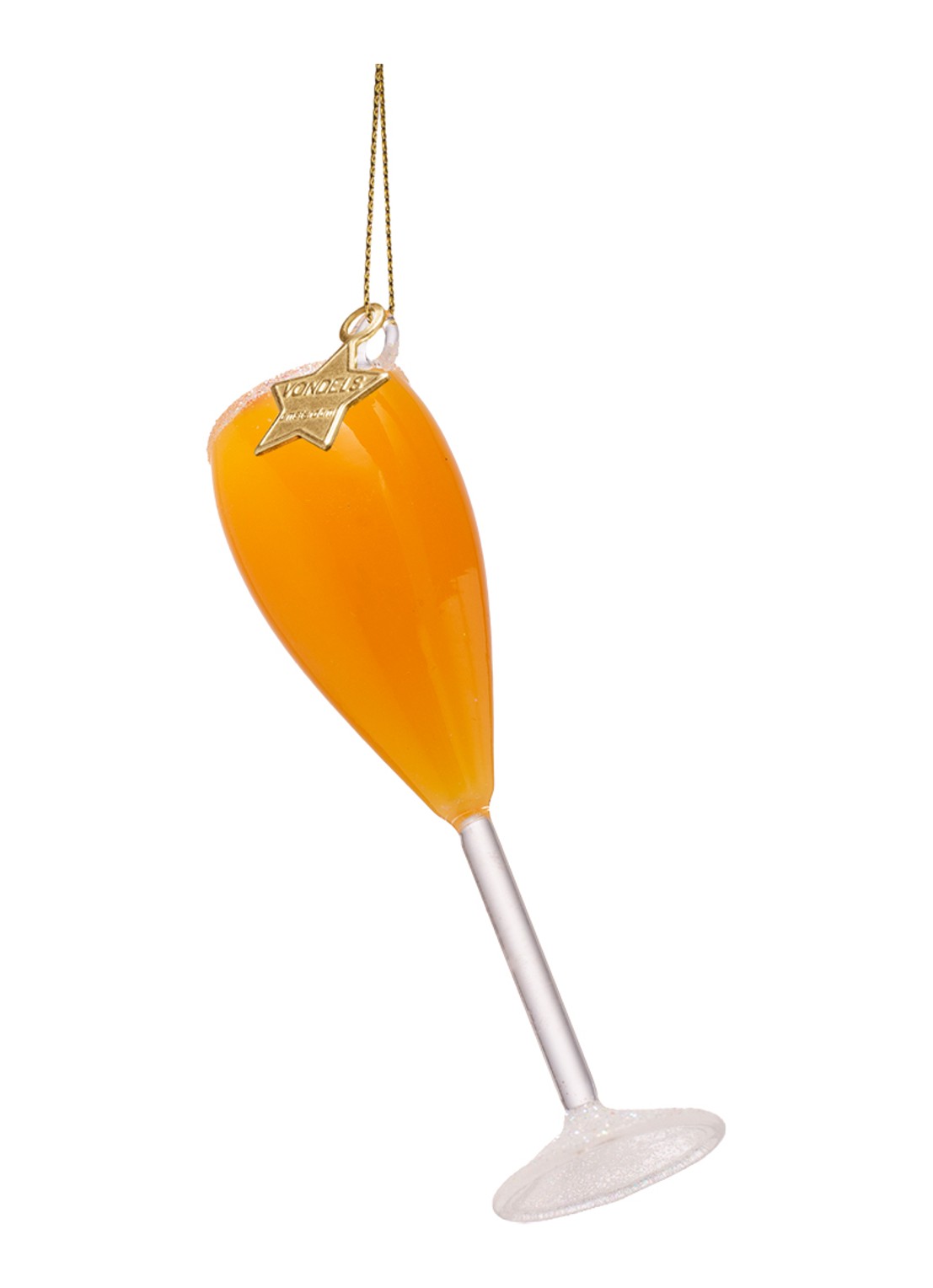 Vondels Bellini Cocktail kersthanger 12,5 cm - achterkant orange