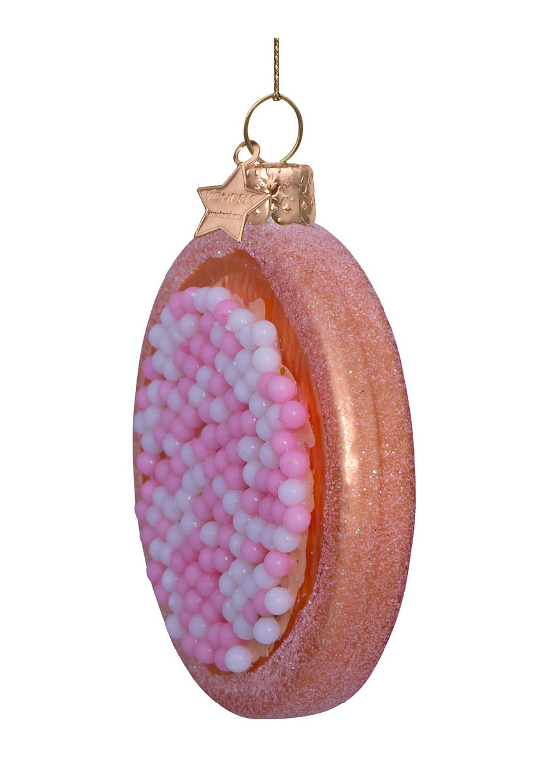 Vondels Beschuit met muisjes kersthanger 8.,5 cm - detail 3 roze
