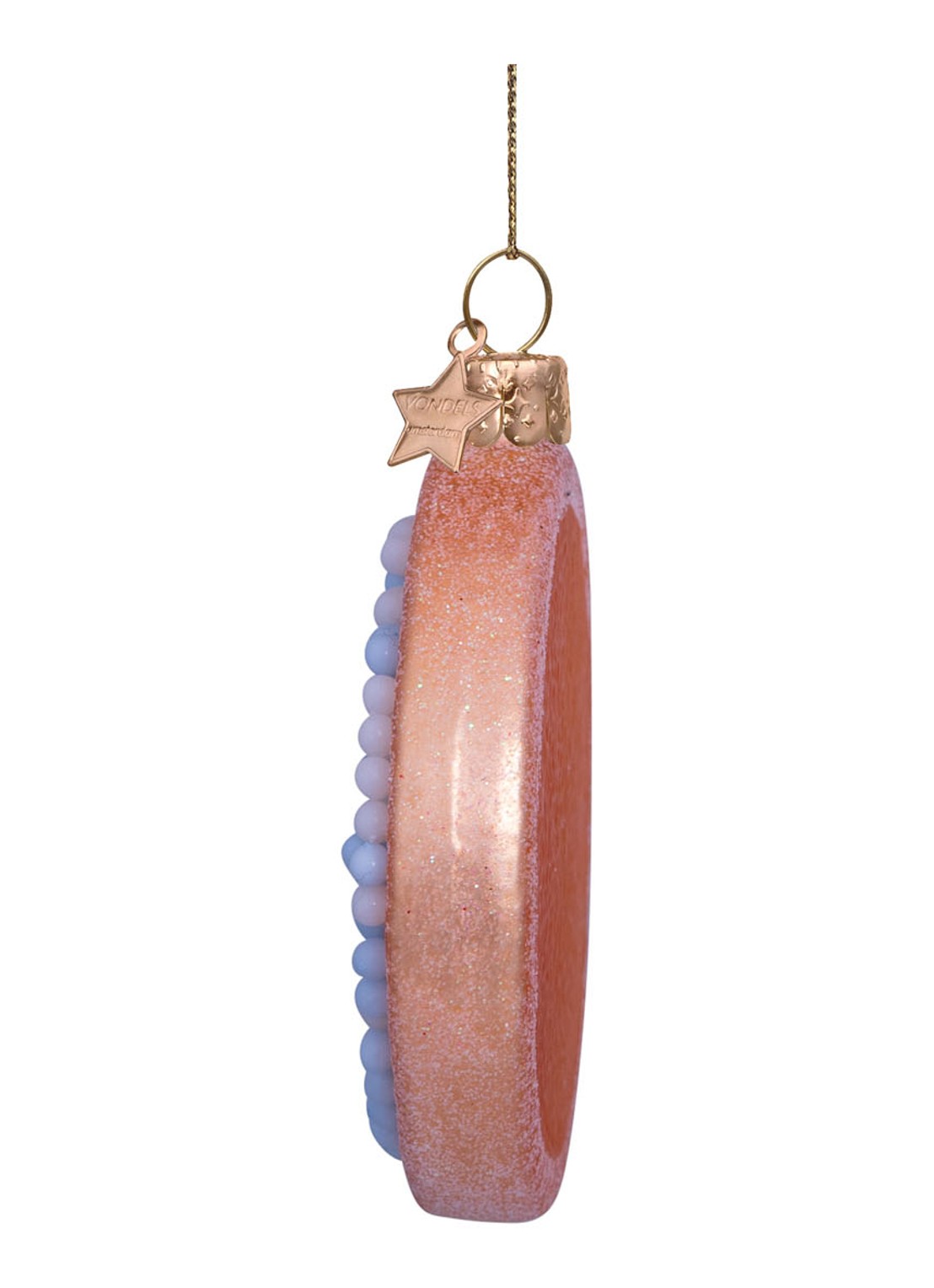 Vondels Beschuit met muisjes kersthanger 8.,5 cm - detail 2 blauw