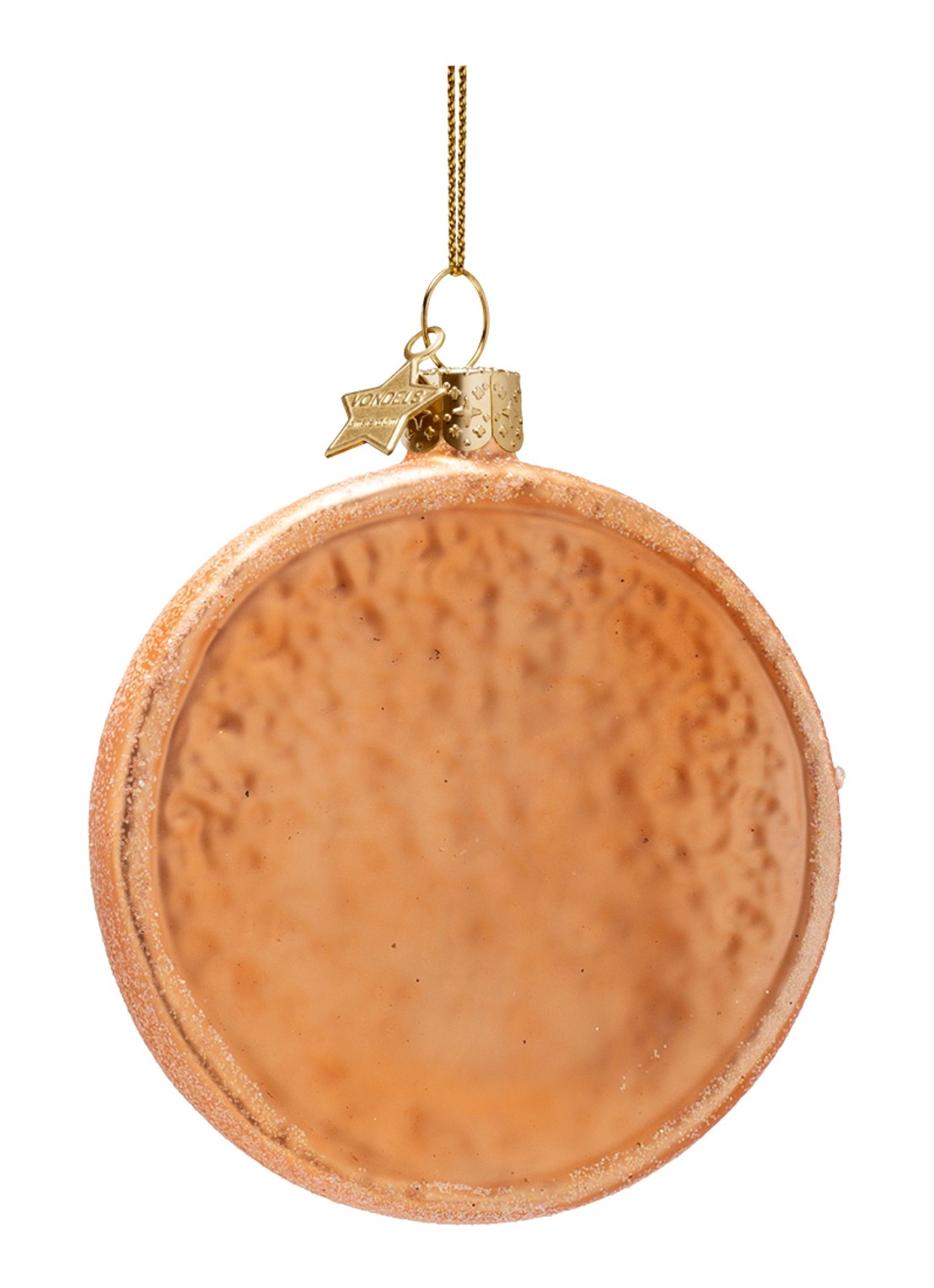 Vondels Beschuitje met aardbei kersthanger 8,5 cm - achterkant 3 rood