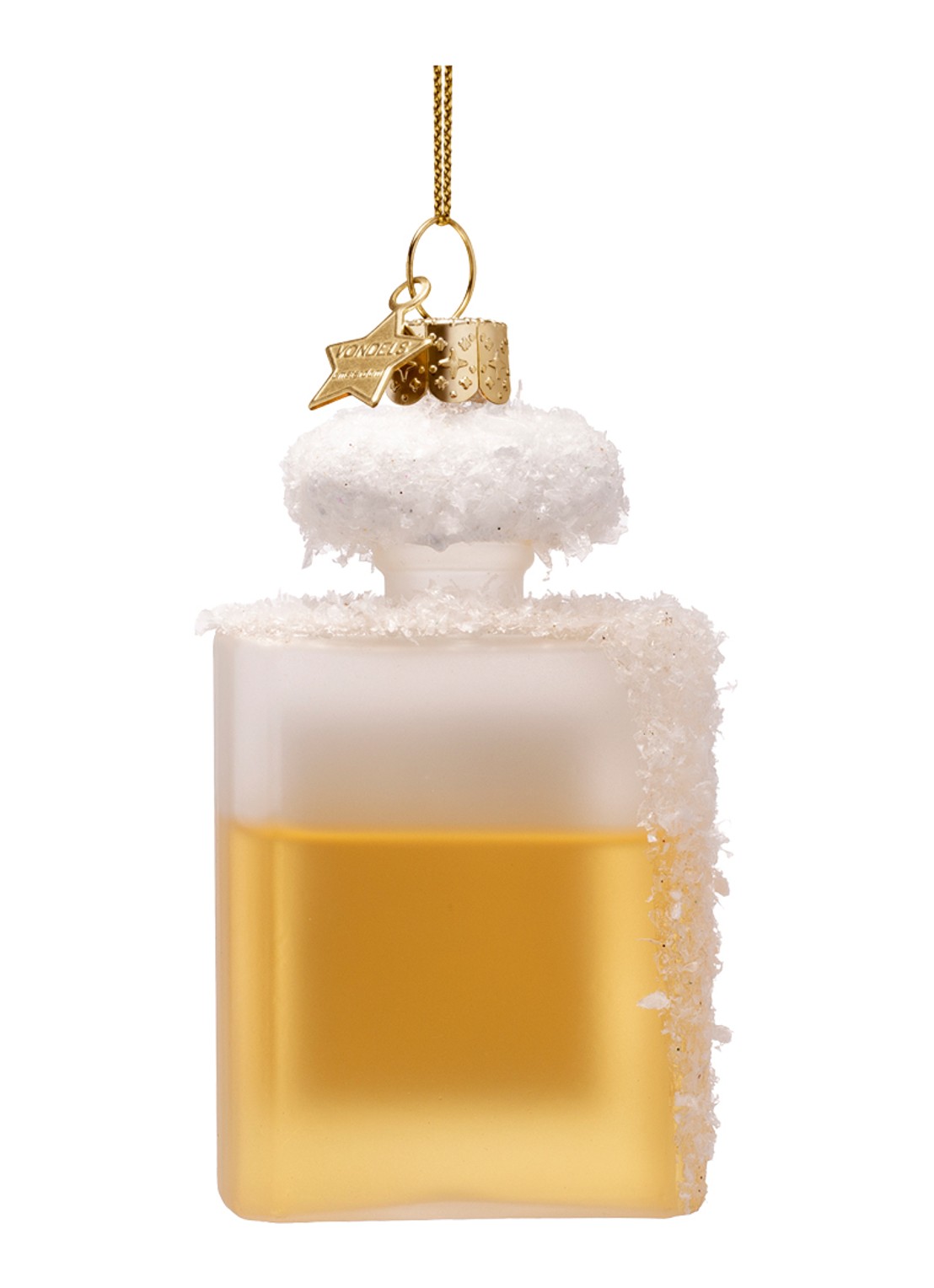 Vondels Bevroren Parfum kersthanger 8,5 cm - achterkant goud