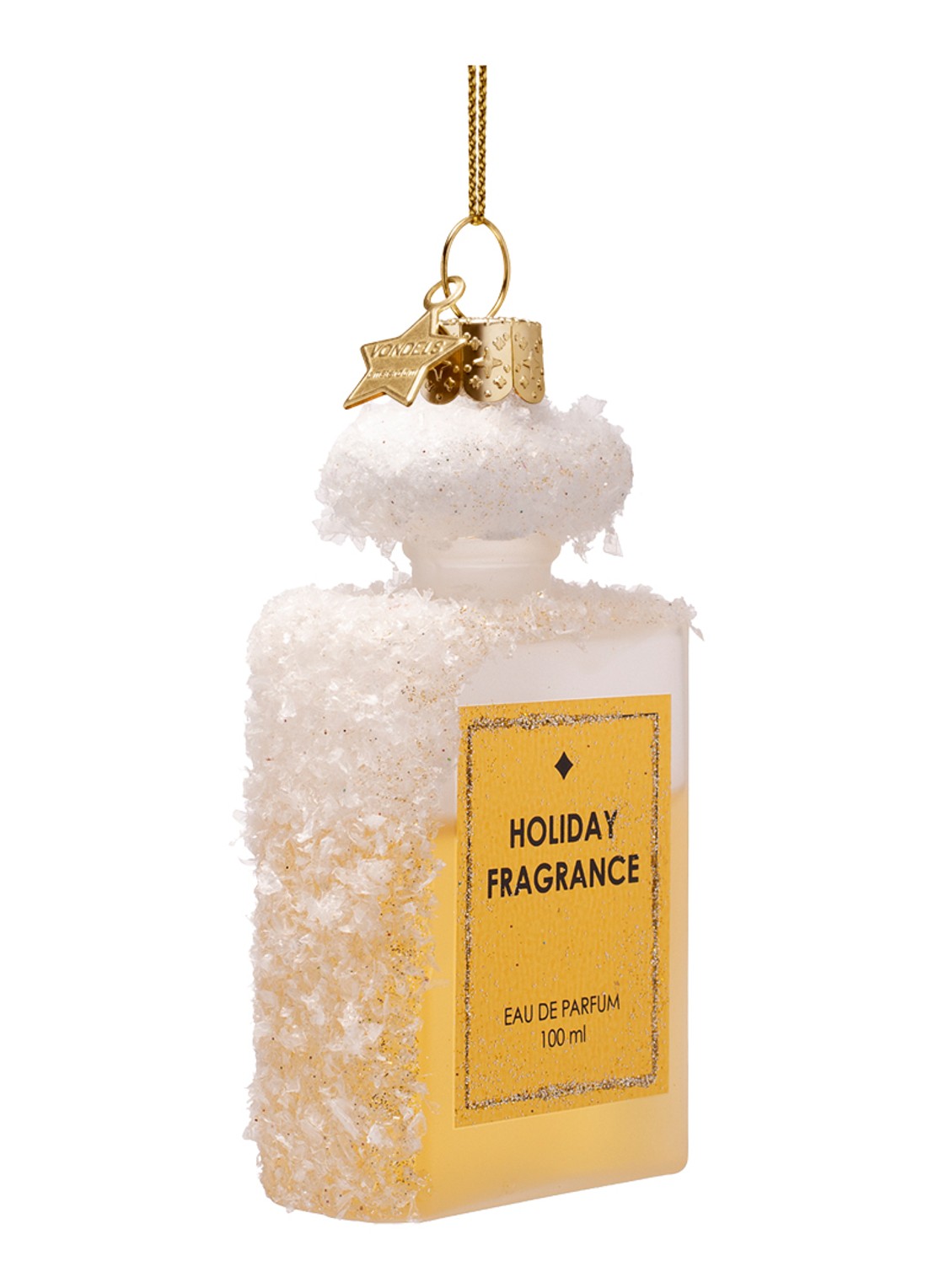 Vondels Bevroren Parfum kersthanger 8,5 cm - voorkant 4 goud