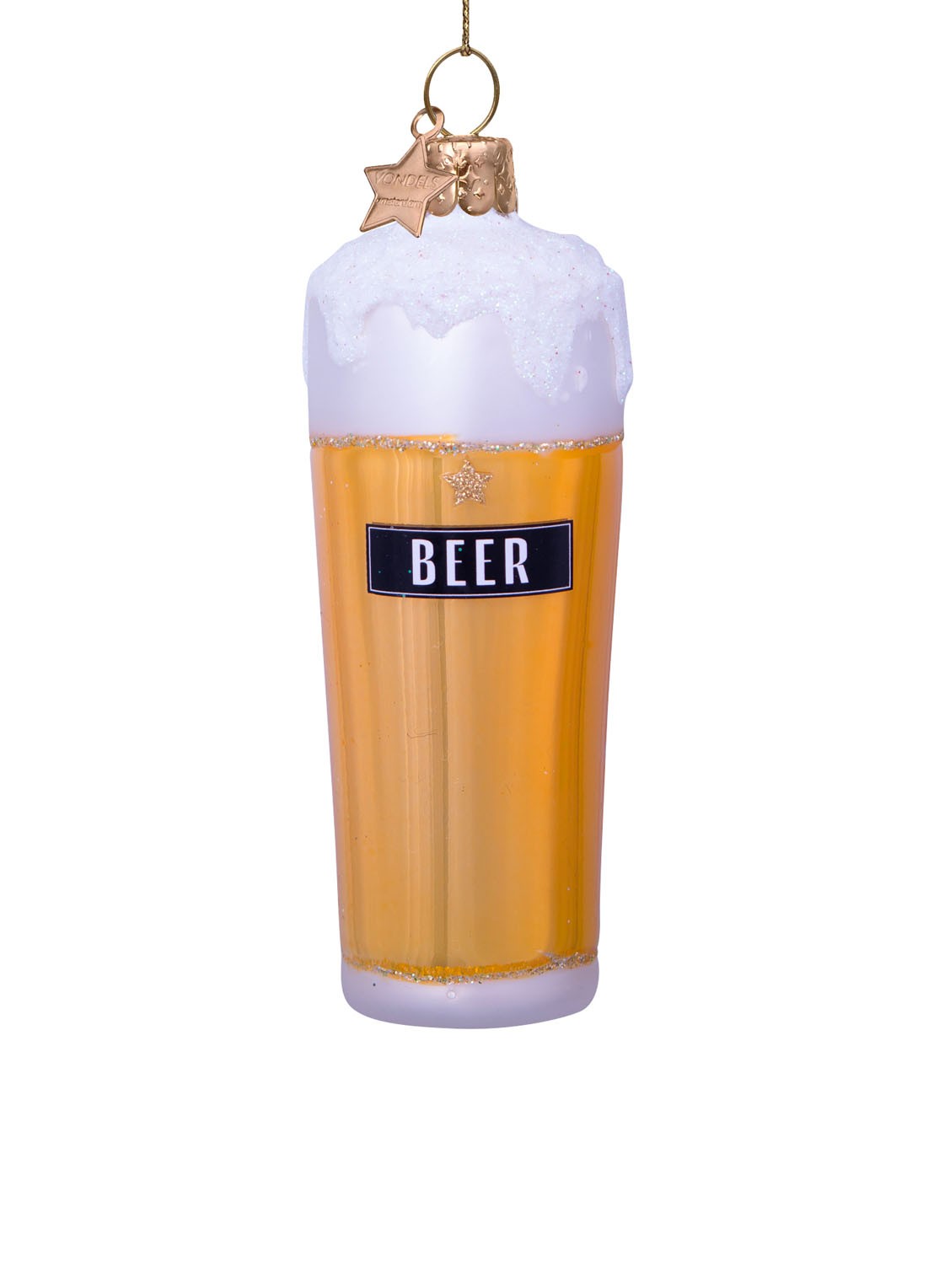 Vondels Bier in Glas kersthanger 11 cm - voorkant multicolor