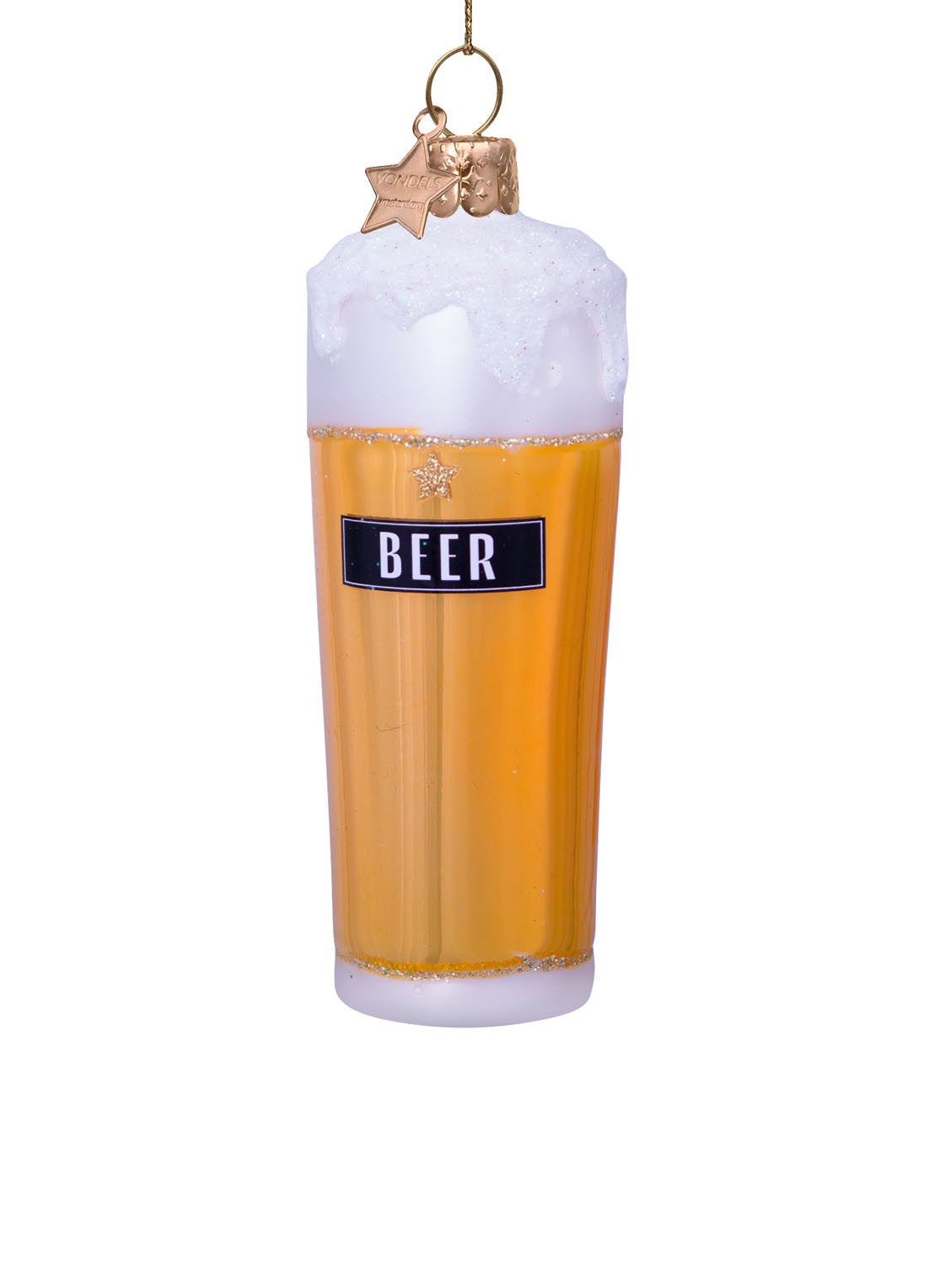 Vondels Bier kersthanger 10 cm - detail 2 goud