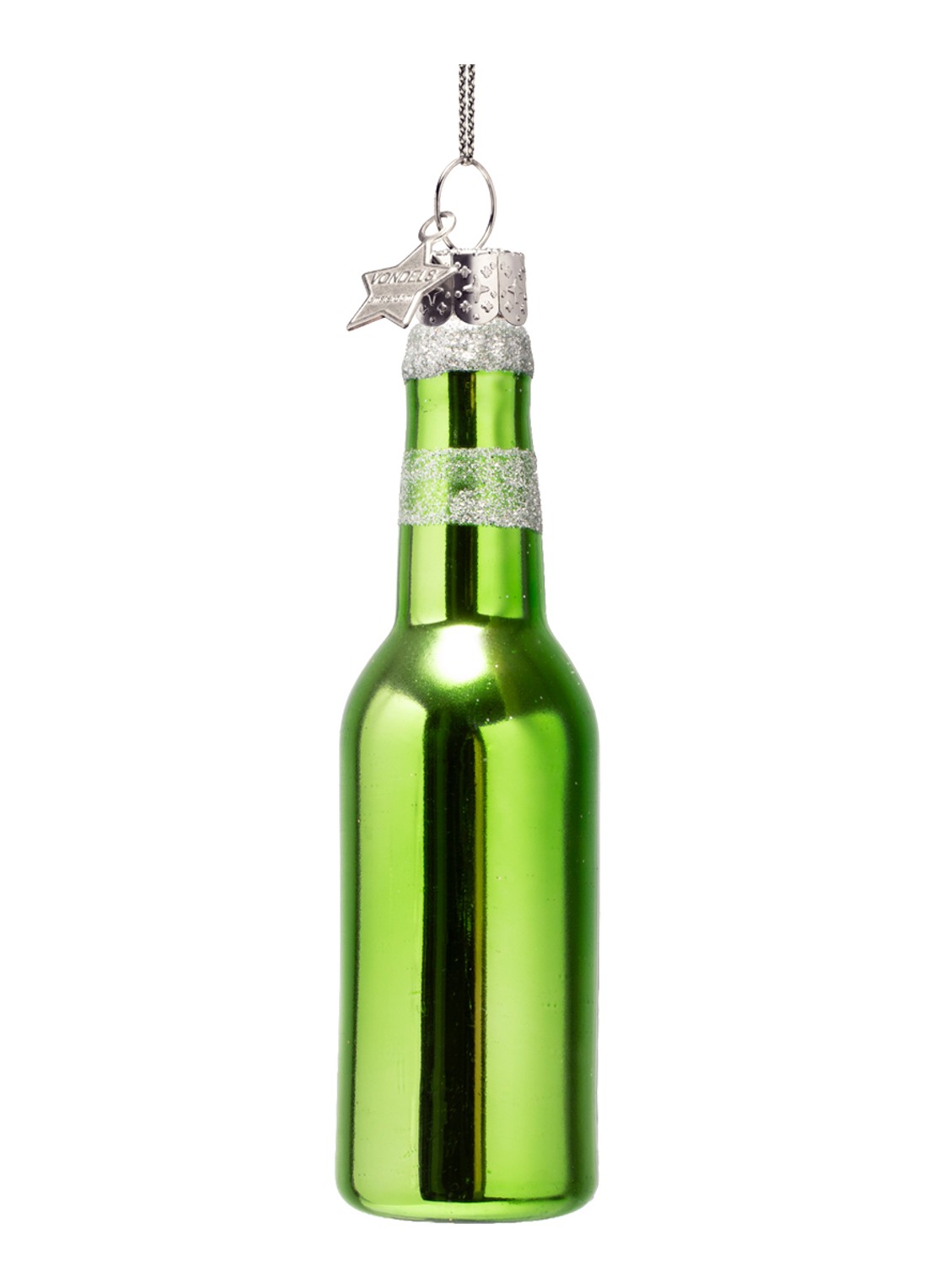Vondels Bierfles kersthanger 12,5 cm - achterkant 4 groen