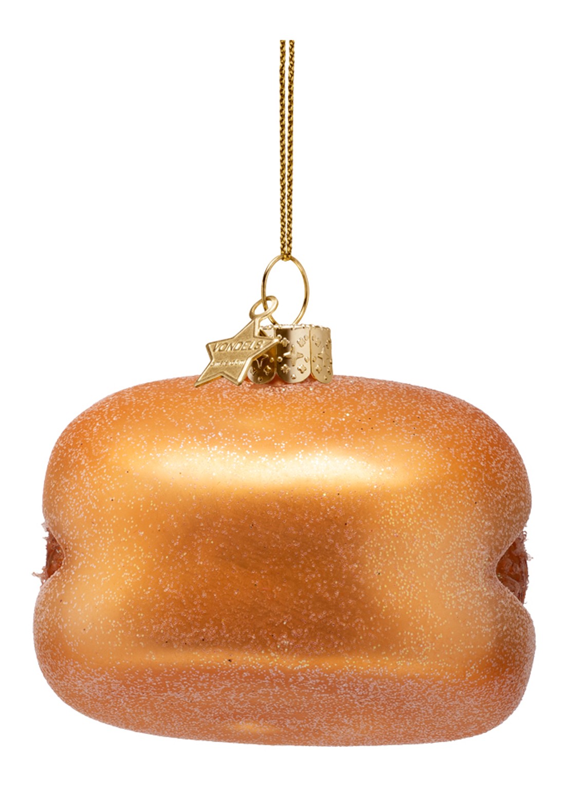 Vondels Broodje Kroket kersthanger 6,5 cm - achterkant 4 goud