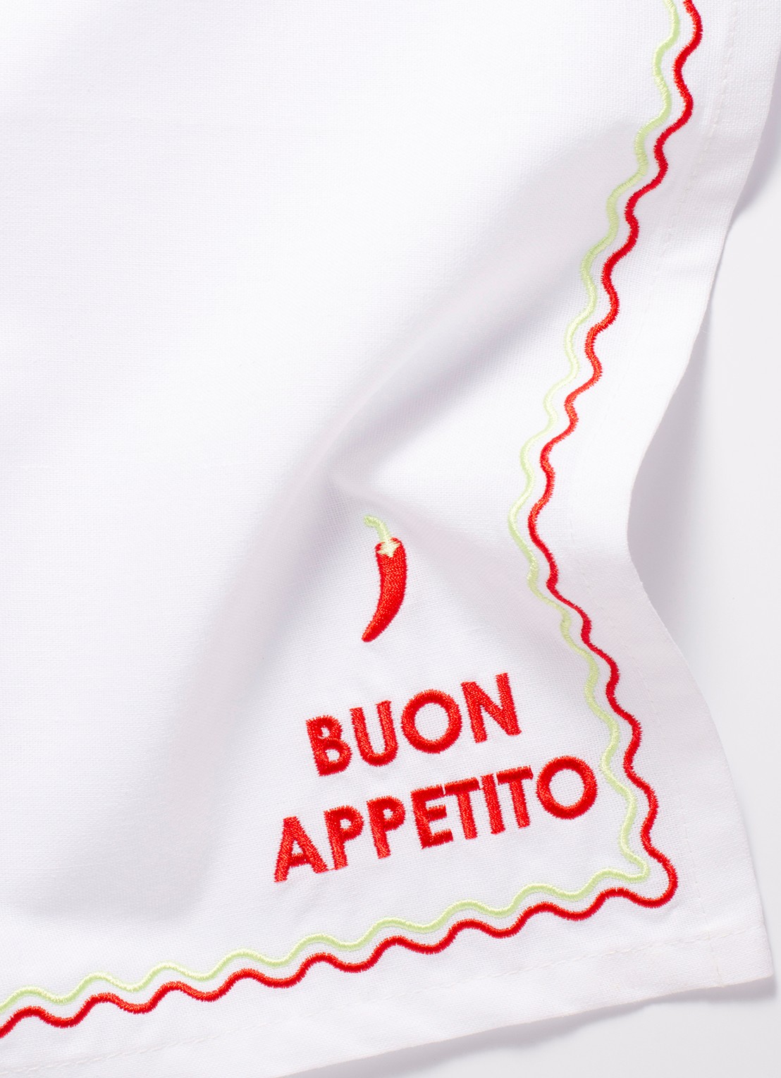 Vondels Buon Appetito servetten in linnenblend 45 x 45 cm set van 2 - detail 2 wit