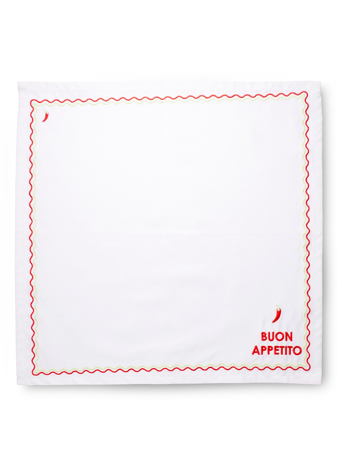 Vondels Buon Appetito servetten in linnenblend 45 x 45 cm set van 2 - voorkant 3 wit