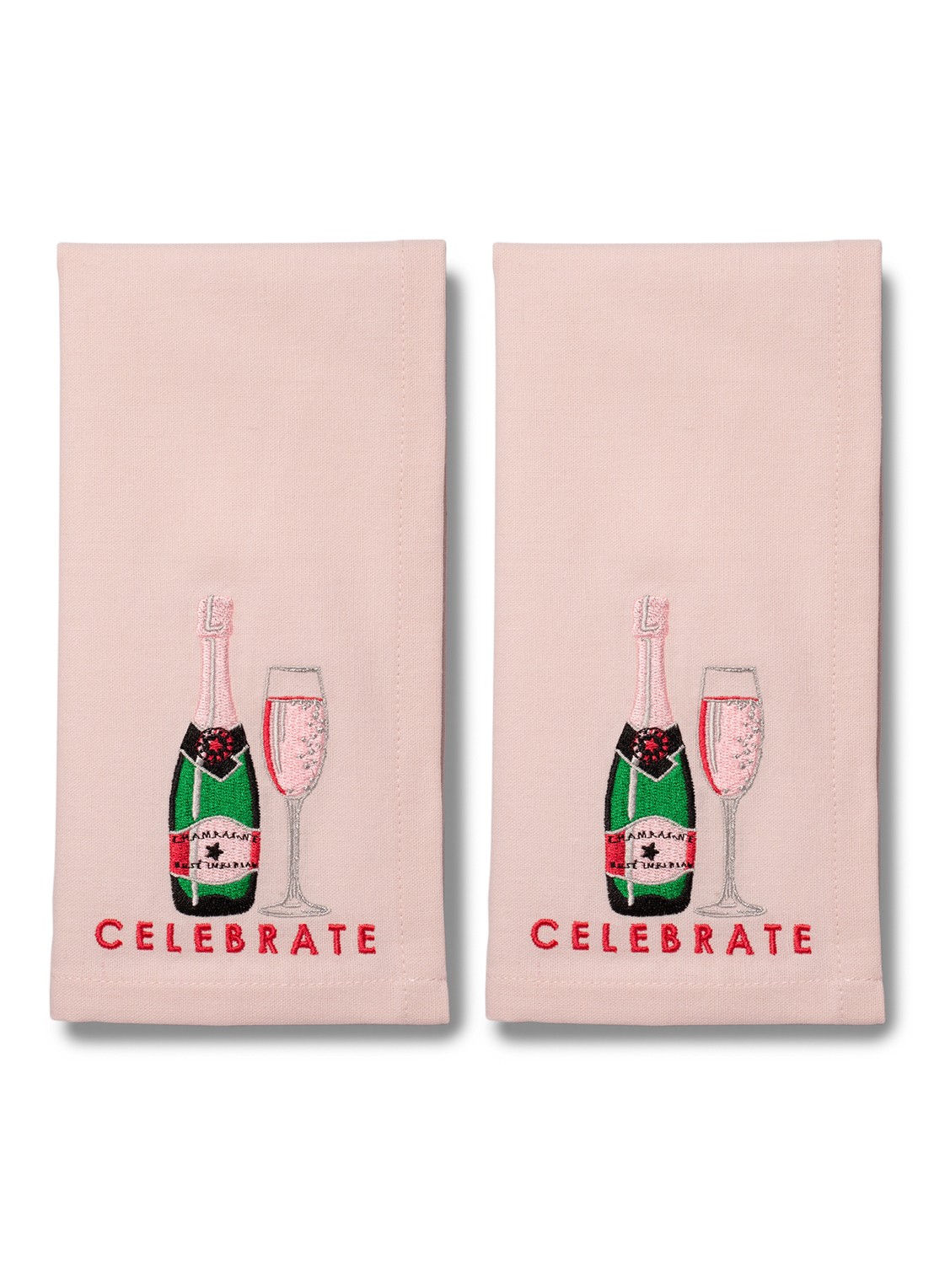 Vondels Celebrate servetten in linnenblend 45 x 45 cm - voorkant 3 lichtroze