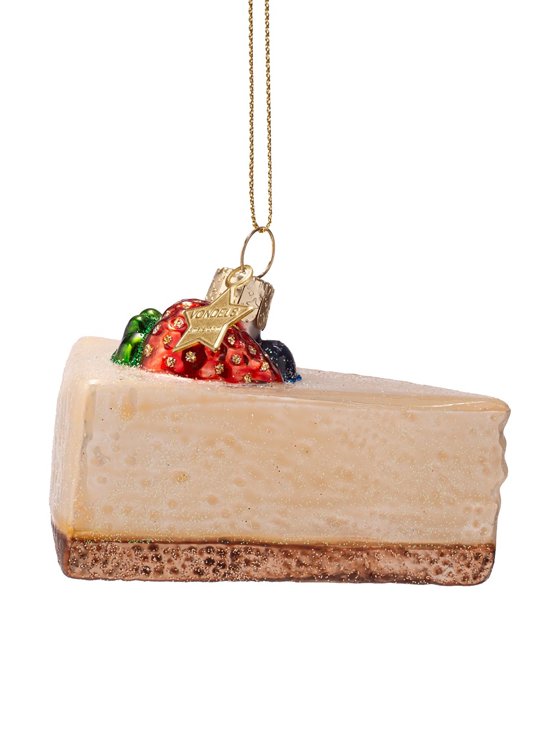 Vondels Cheesecake kersthanger 6 cm - voorkant 2 beige