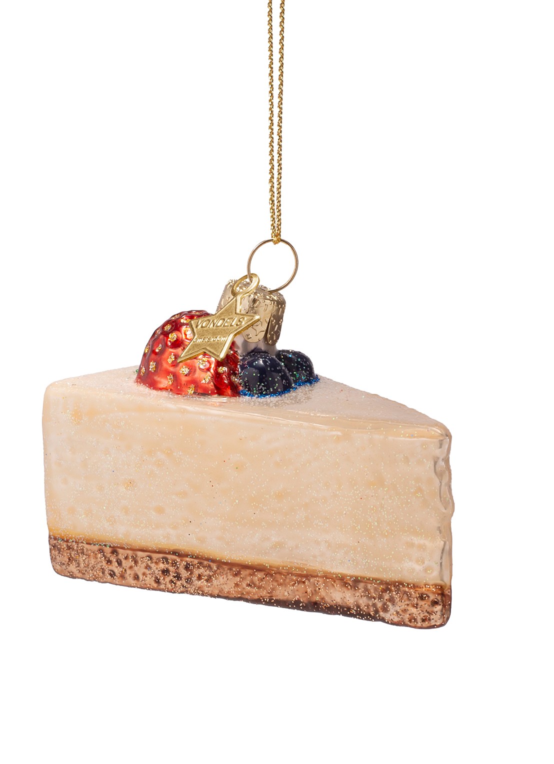 Vondels Cheesecake kersthanger 6 cm - voorkant 3 beige