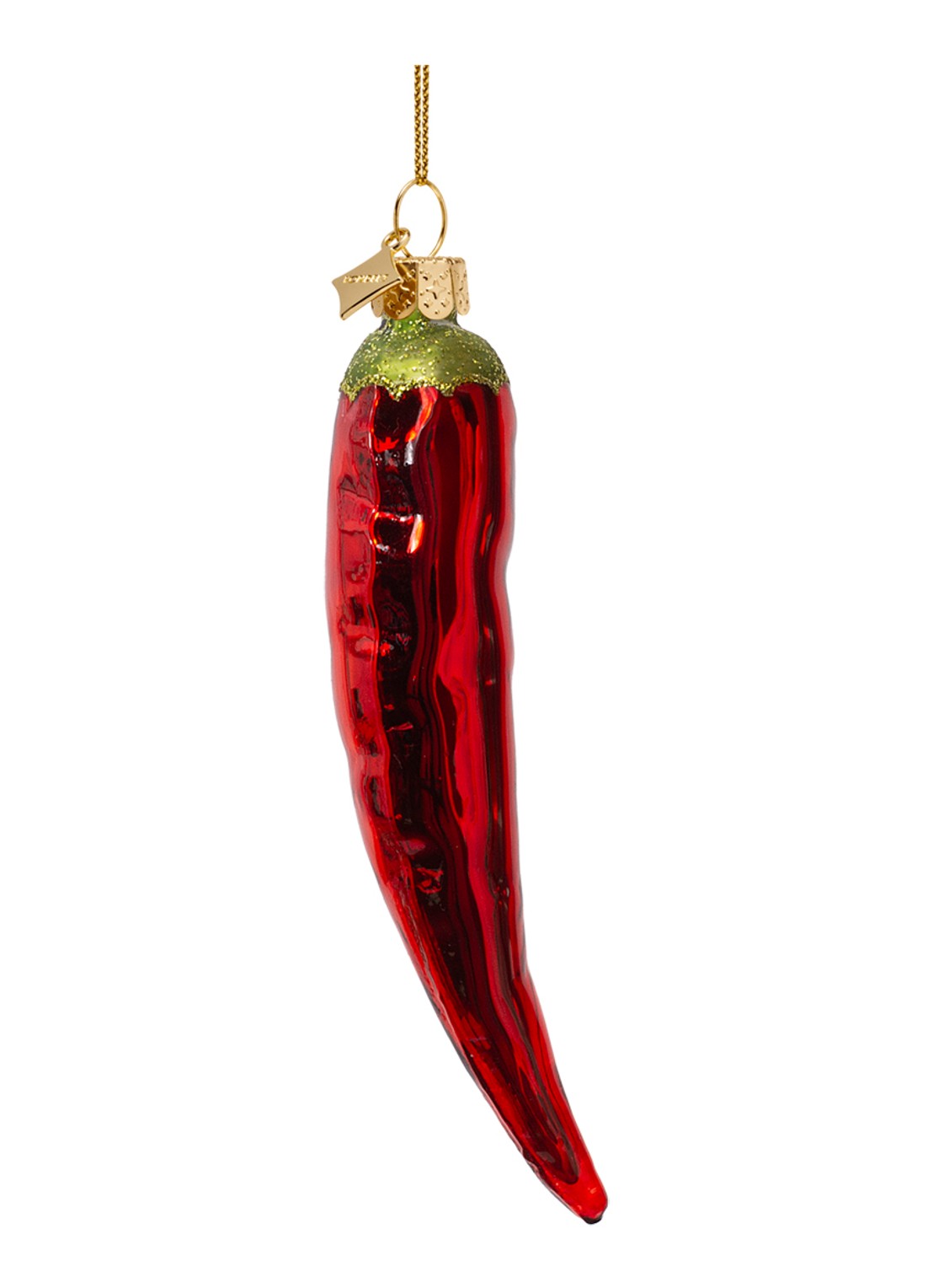 Vondels Chilipeper kersthanger 12,5 cm - voorkant rood