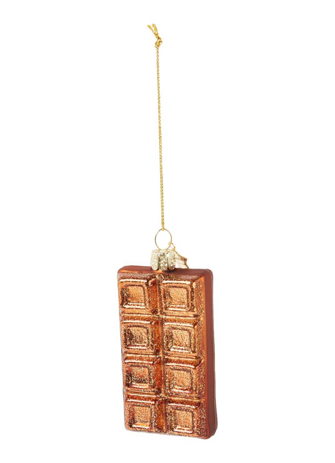 Vondels Chocolate Bar kersthanger 8 cm - voorkant 2 bruin
