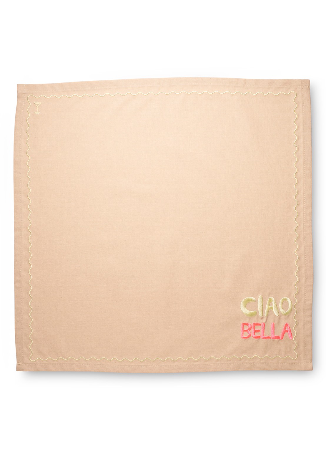Vondels Ciao Bella servetten 45 x 45 cm set van 2 - detail 3 beige