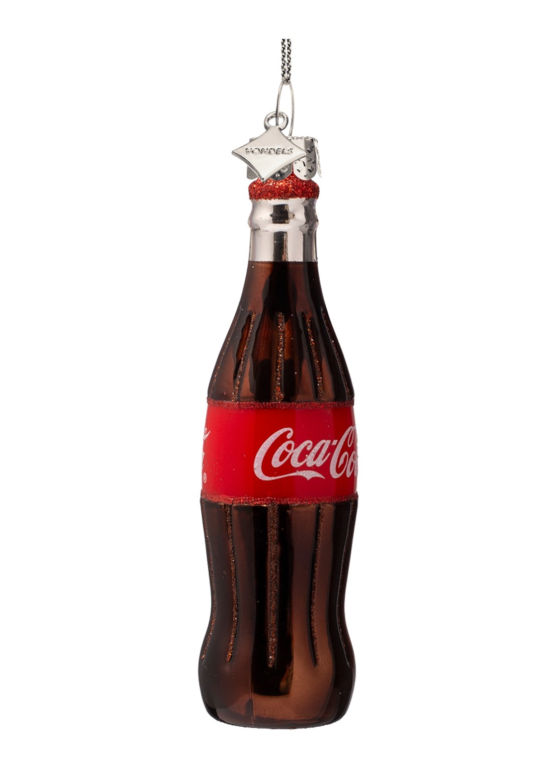 Vondels Coca Cola Fles kersthanger 12 cm - detail 4 bruin