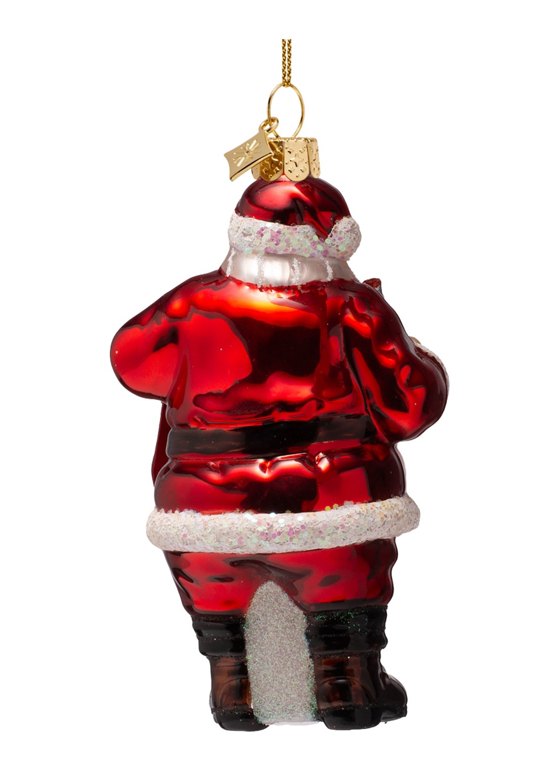 Vondels Coca Cola Kerstman met flessen kersthanger 12,5 cm - achterkant rood